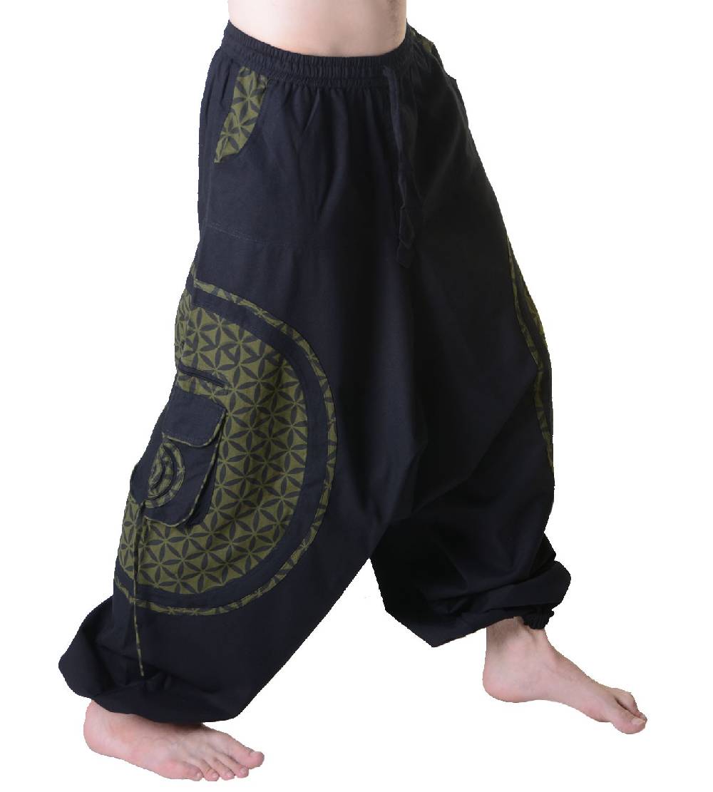 Kunst Und Magie Kunst und Magie Trendige Haremshose bunte Muster Goa Hippie Hose Blume des Lebens Blitzangebot