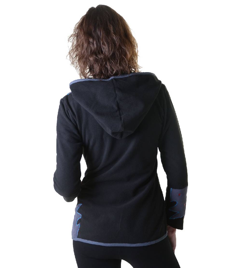 Kunst Und Magie Damen Hippie Fleecejacke "The Tree" mit Kapuze und bunten Herbst-Mustern Saisonale Angebote