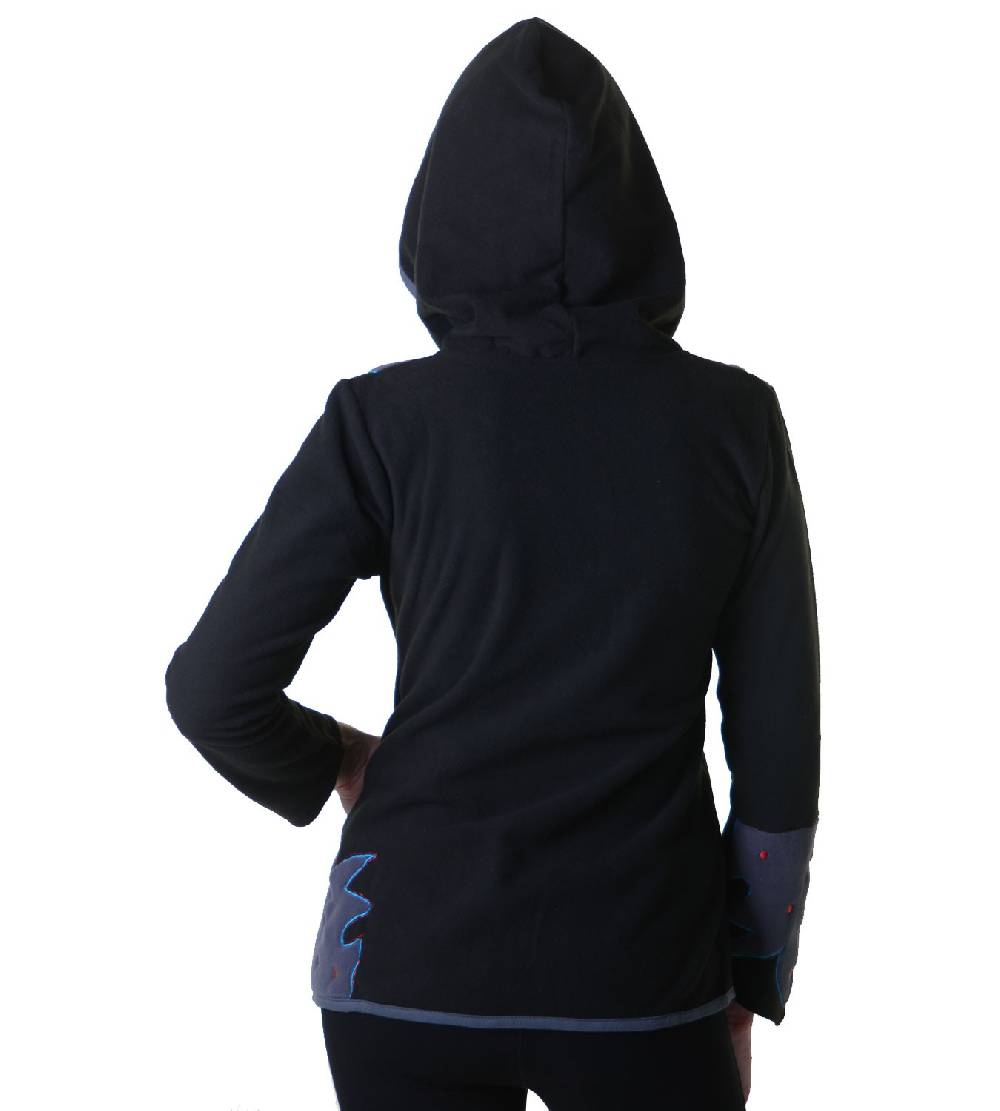 Kunst Und Magie Damen Hippie Fleecejacke "The Tree" mit Kapuze und bunten Herbst-Mustern Saisonale Angebote