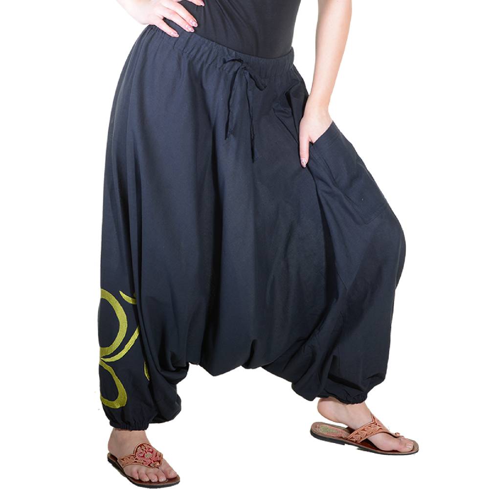 Kunst Und Magie Kunst und Magie Damen Hippie OM Haremshose Pluderhose Baumwolle Aladinhose Räumungsverkauf