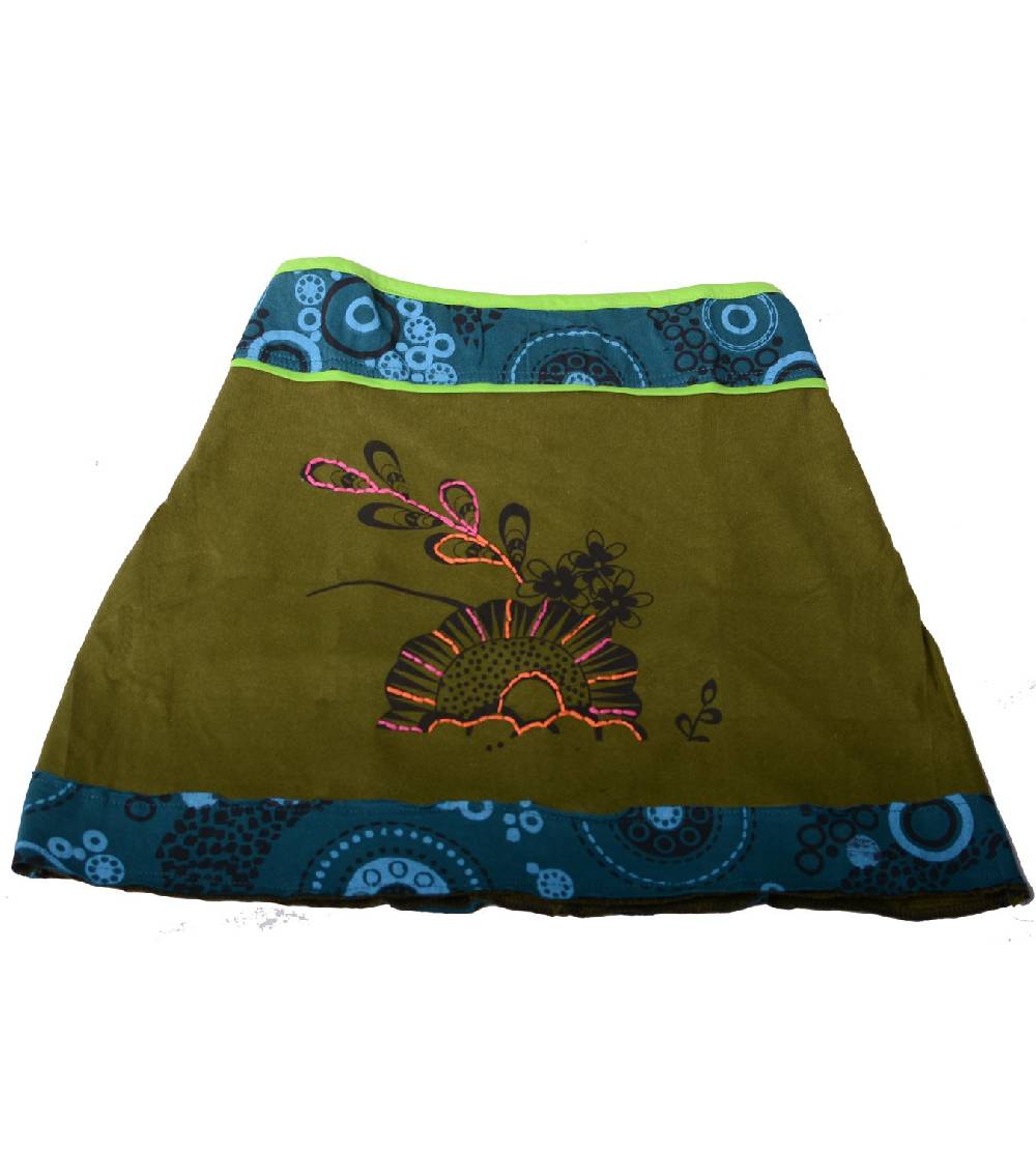 Kunst Und Magie Goa Patchwork-Minirock in knalligen Farben - Sommerrock Wochenangebot