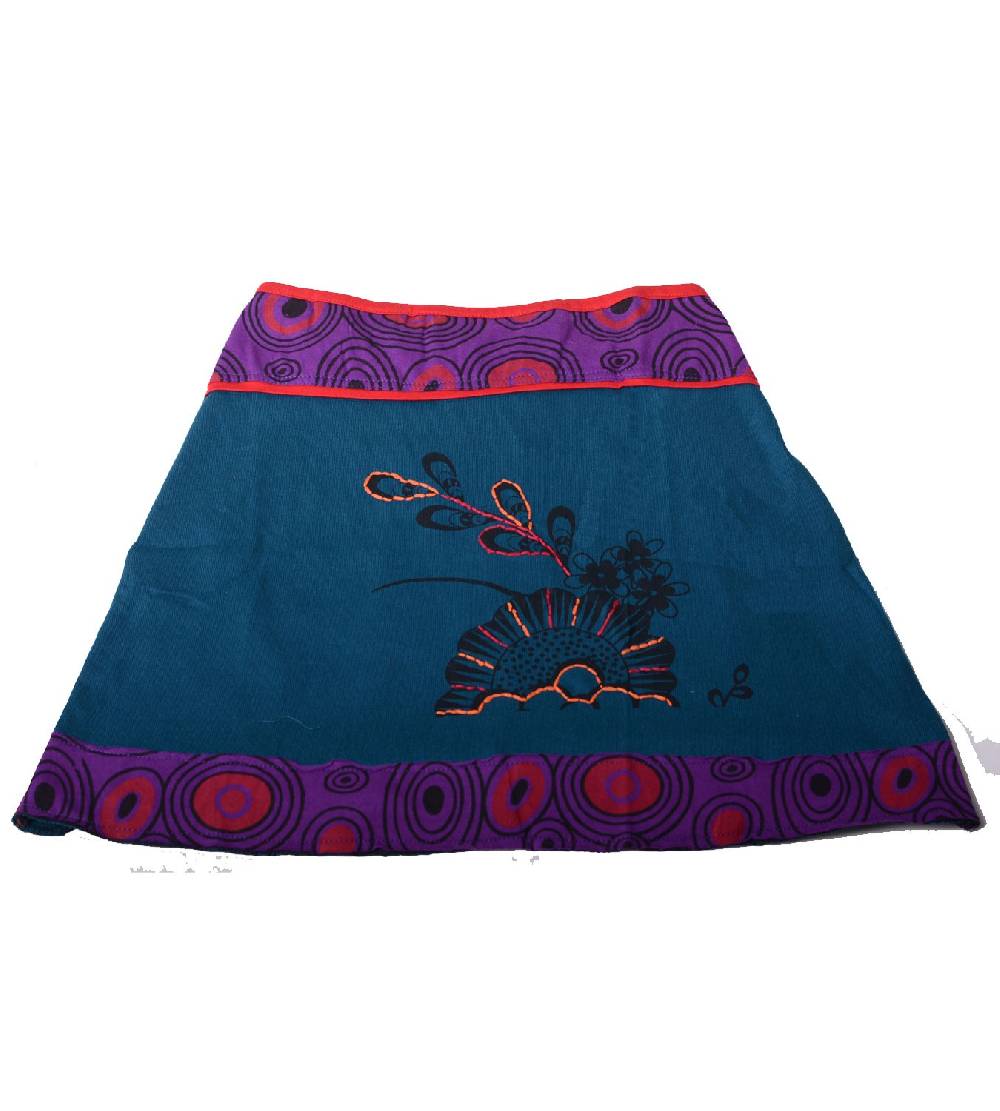 Kunst Und Magie Goa Patchwork-Minirock in knalligen Farben - Sommerrock Wochenangebot