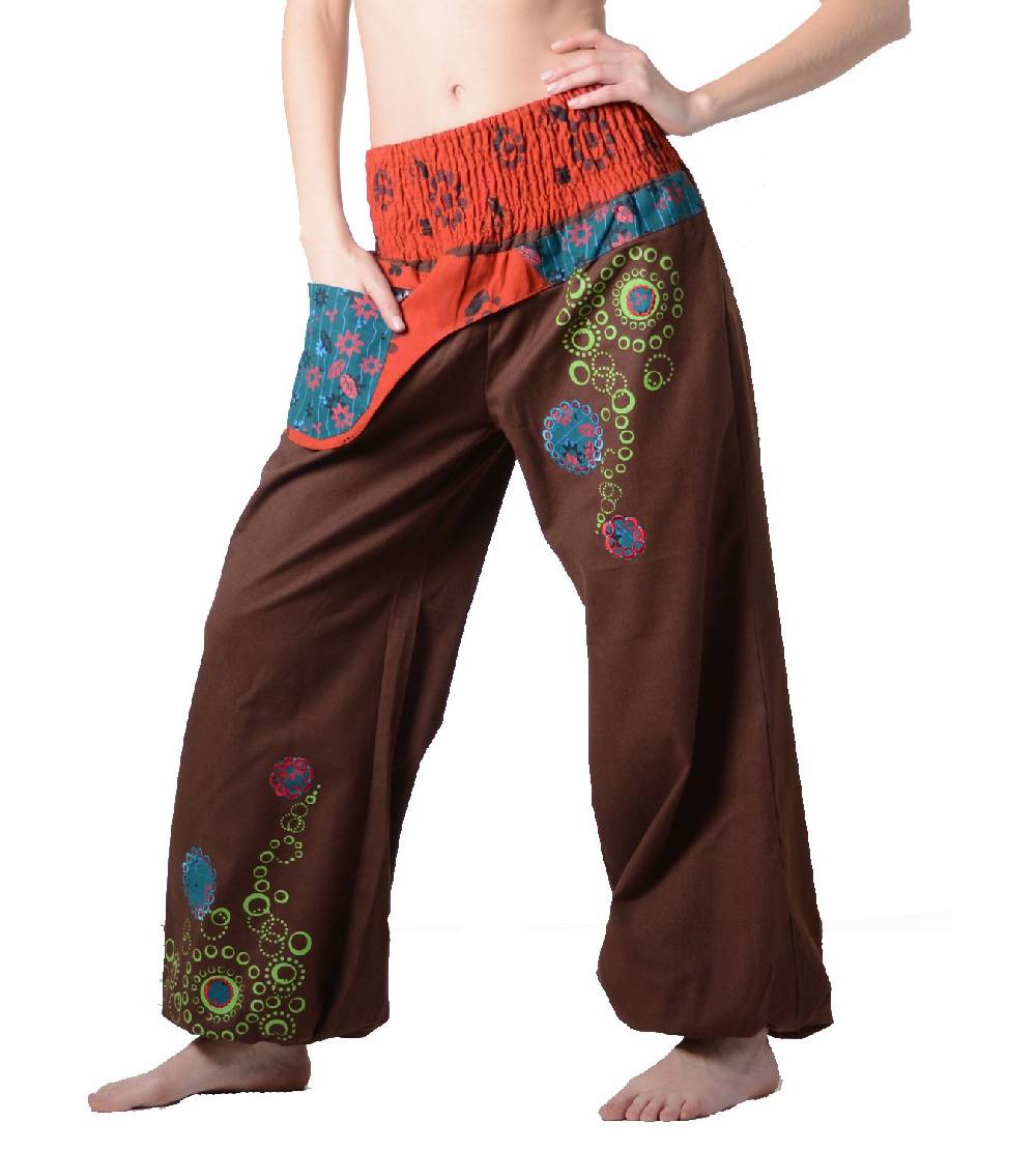 Kunst Und Magie Kunst und Magie Damen IBIZA Strandhose Wellnesshose Pluderhose in verschiedenen Farben Neueste Stile