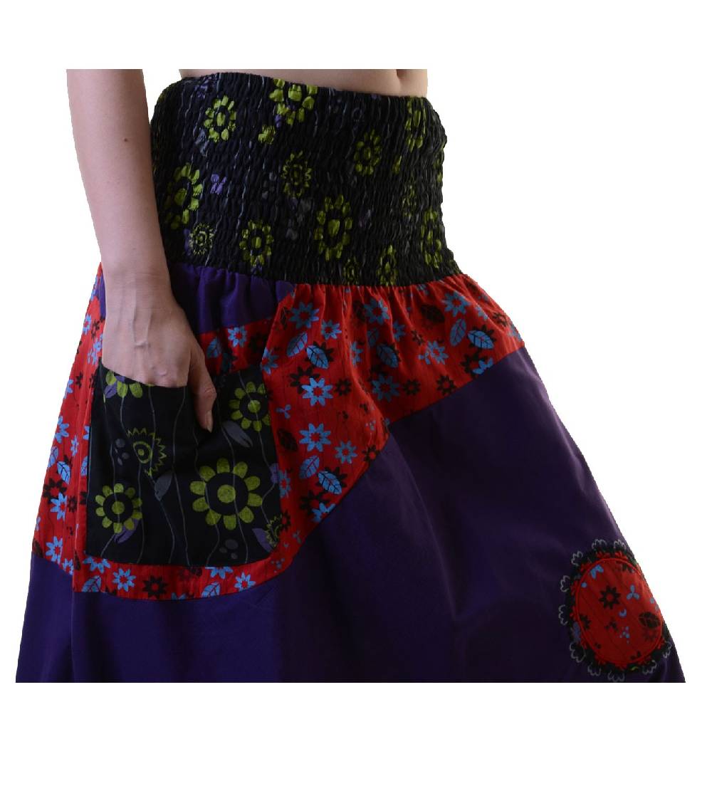 Kunst Und Magie Bunte Haremshose aus Baumwolle - IBIZA Strandhose - Wellnesshose Goa Black Friday Preise
