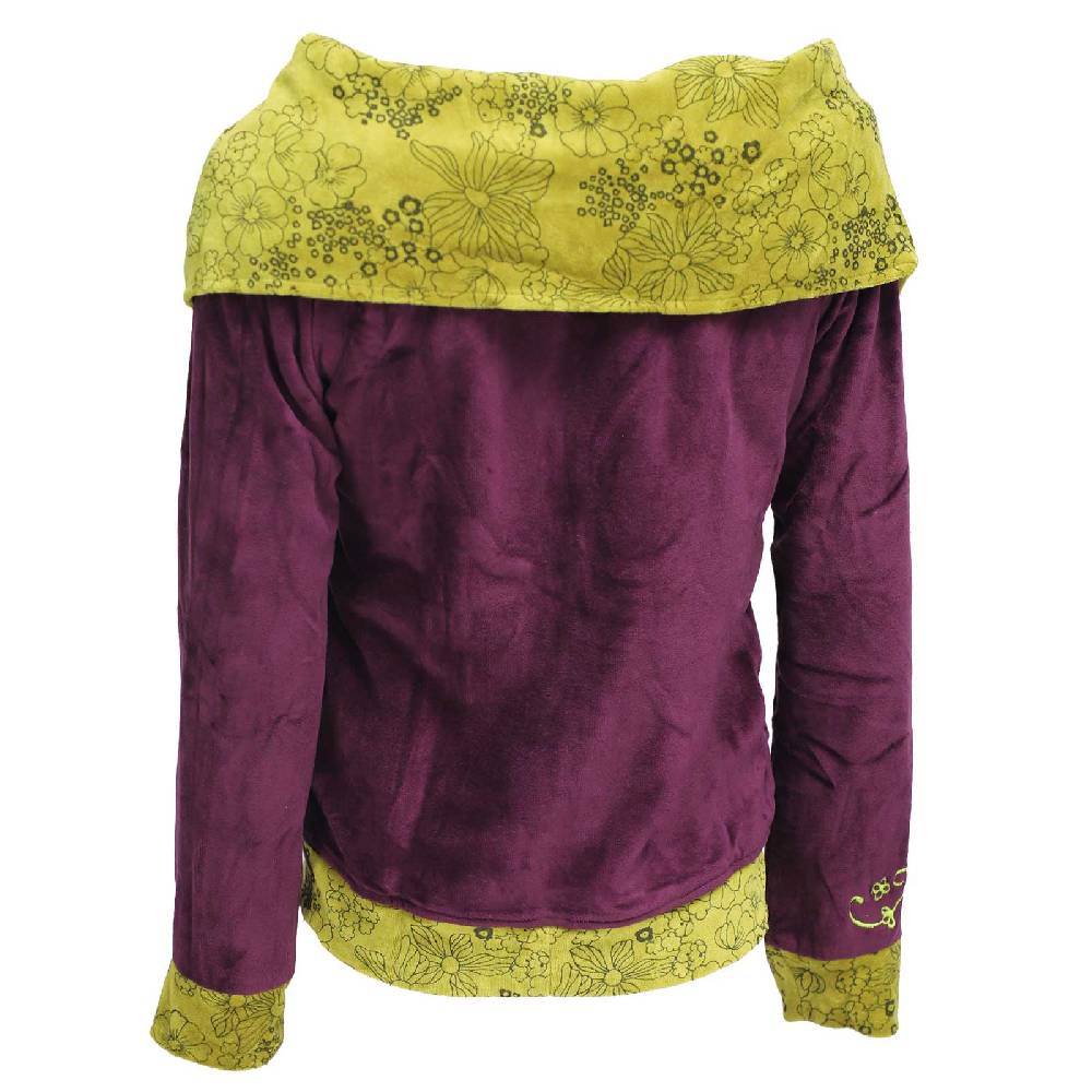 Kunst Und Magie Boho Ethno Jacke mit Rollkragen aus Samt zollfrei
