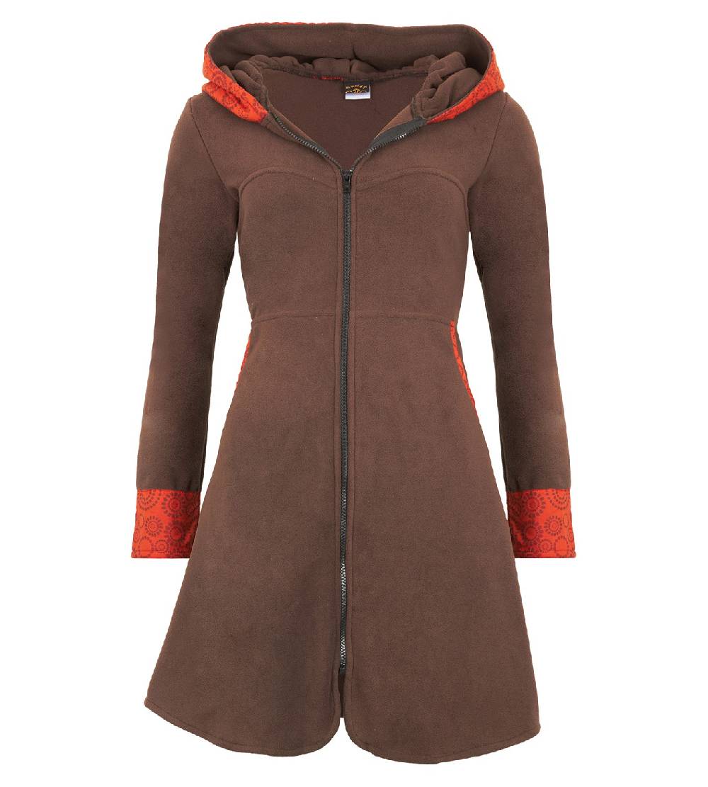 Kunst Und Magie Fleece Mantel Jacke mit Kapuze Goa Psy Hippie Boho extravagant Rabatte dieses Monats