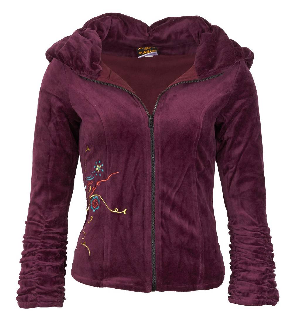 Kunst Und Magie Boho Ethno Jacke mit Rollkragen aus Samt Online