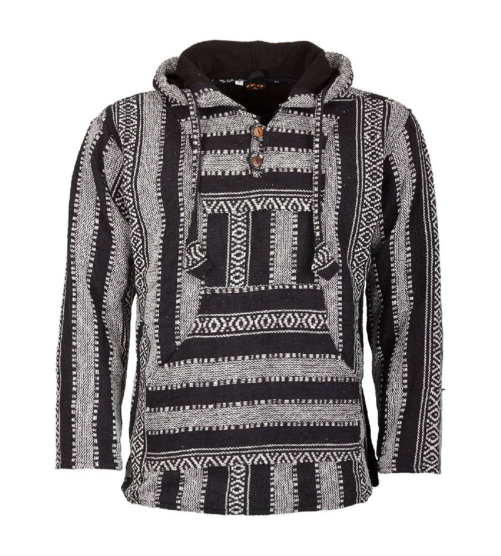 Kunst Und Magie Kunst und Magie Nepal Baja Jerga Sweatshirt Poncho mit Fleecefutter Kapuze Rabatt