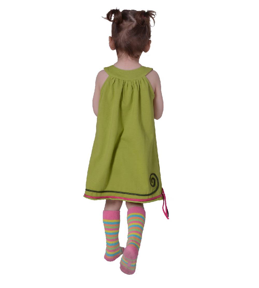 Kunst Und Magie Luftiges Sommerkinderkleid Elfenmotiv mit aufwendiger Stickborte Hippie Saisonschlussverkauf
