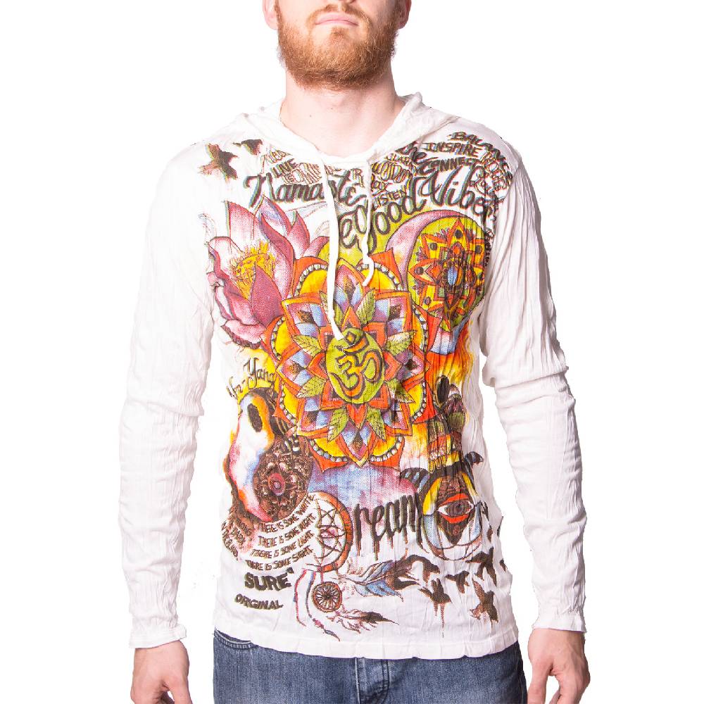 Kunst Und Magie Kunst und Magie Sure Hoody Kapuzen Shirt mit "Om im Lotus" Motiv Online Outlet