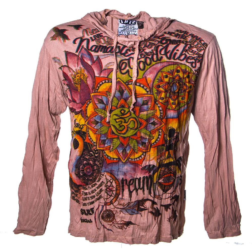 Kunst Und Magie Kunst und Magie Sure Hoody Kapuzen Shirt mit "Om im Lotus" Motiv Online Outlet