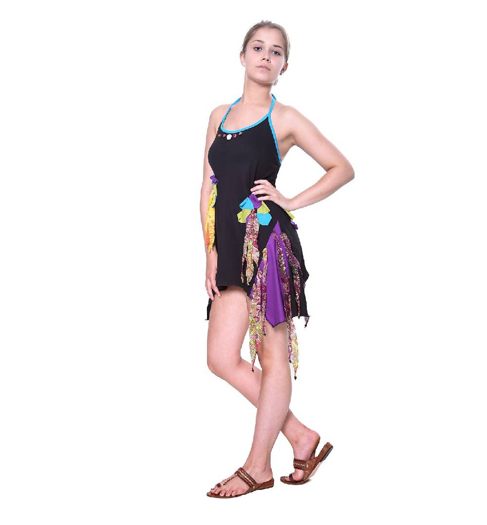 Kunst Und Magie Kunst und Magie Freches Minikleid Longshirt Tunika Hippie Boho Trägerkleid Saisonale Angebote