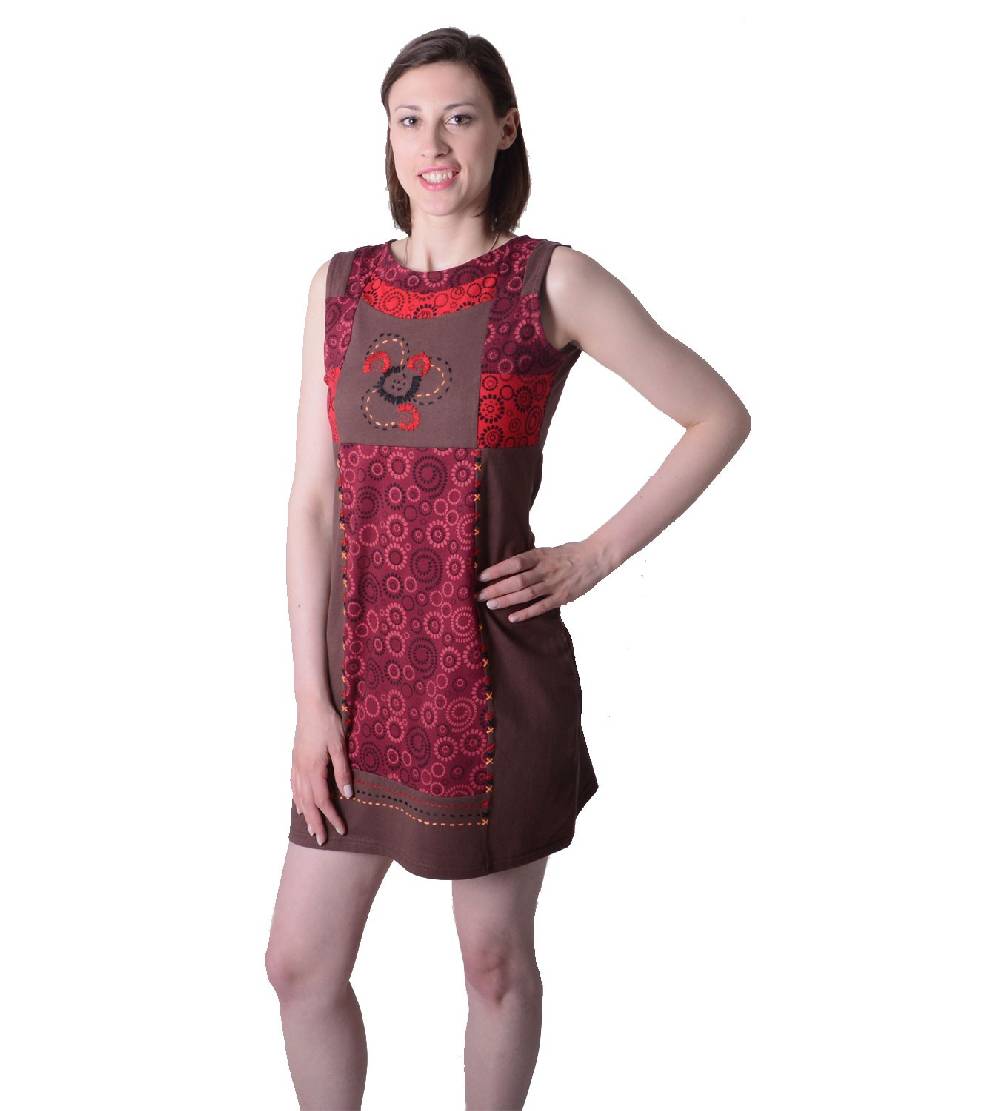 Kunst Und Magie Buntes Hippie Minikleid Sommer im stylischem Blumen-Design Letzte 3 Tage