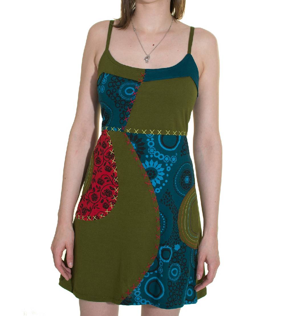 Kunst Und Magie Patchwork Minikleid Longshirt Tunika Hippie Sommerkleid Vierteljährliche Förderung