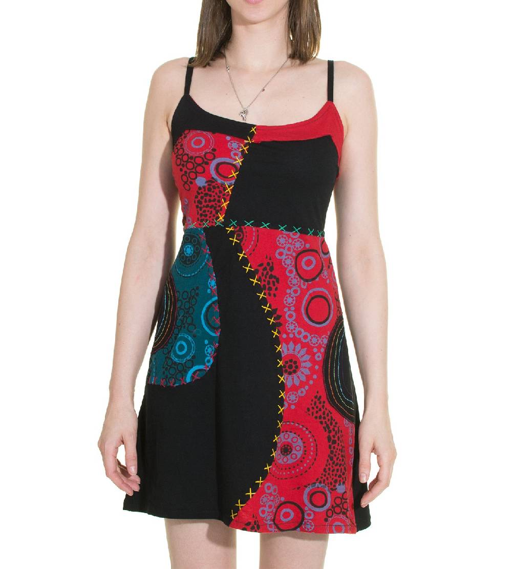 Kunst Und Magie Patchwork Minikleid Longshirt Tunika Hippie Sommerkleid Vierteljährliche Förderung