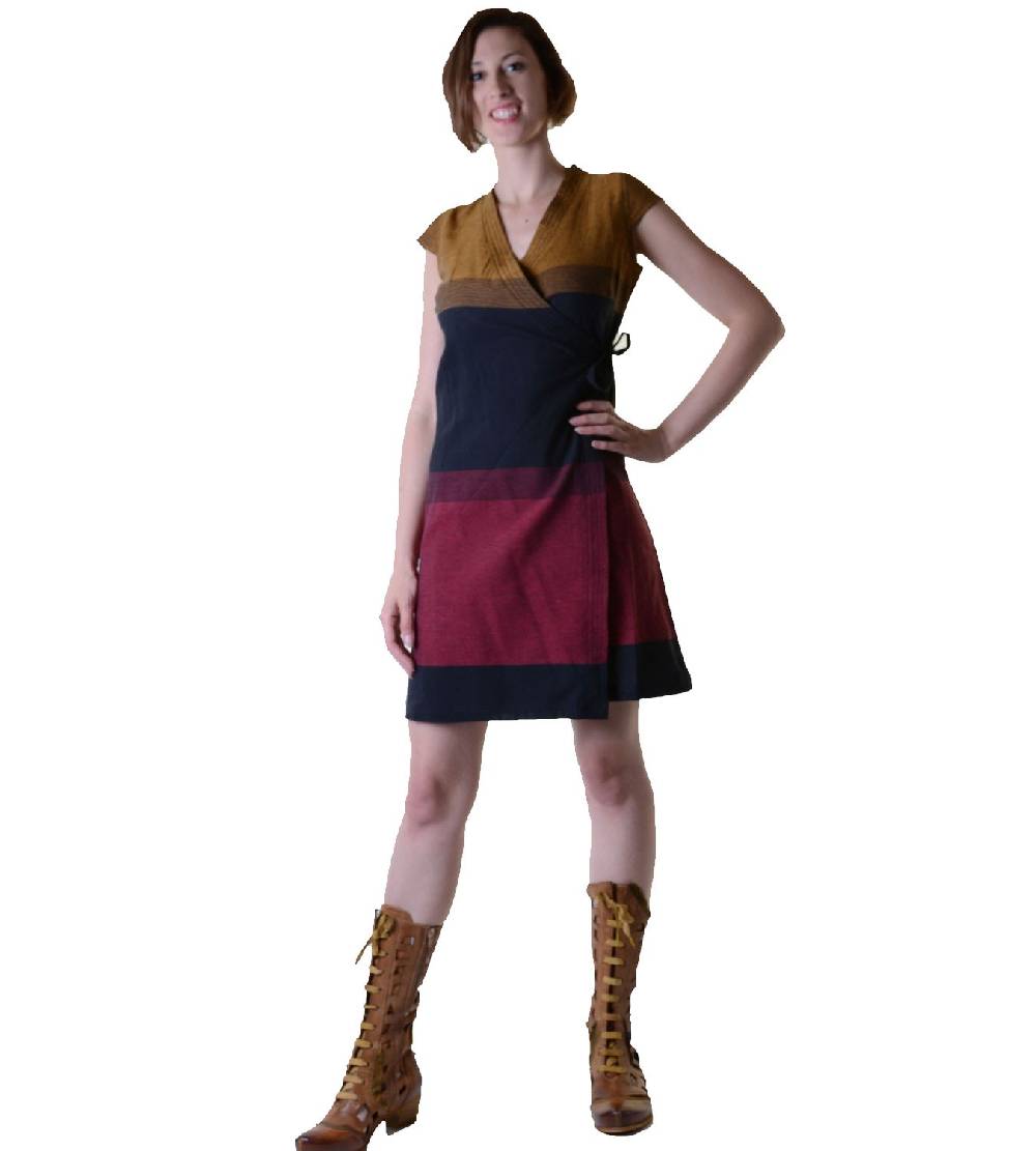Kunst Und Magie Wickelkleid Tibet Minikleid Tunika Hippie Goa Sommerkleid mehrfarbig Riesige Rabatte