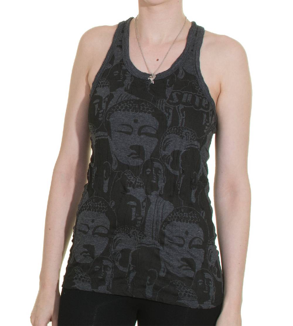 Kunst Und Magie 70er Retro Top Sure Buddha Köpfe Psy Goa T-Shirt in knalligen Farben Angebote
