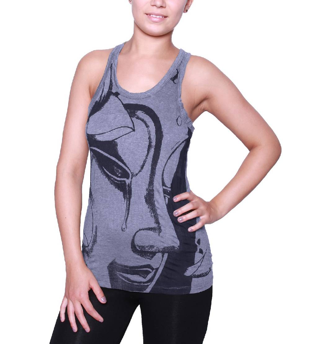 Kunst Und Magie Kunst und Magie Sure Crying Buddha Träne 70er Retro Trägertop T-Shirt im Angebot