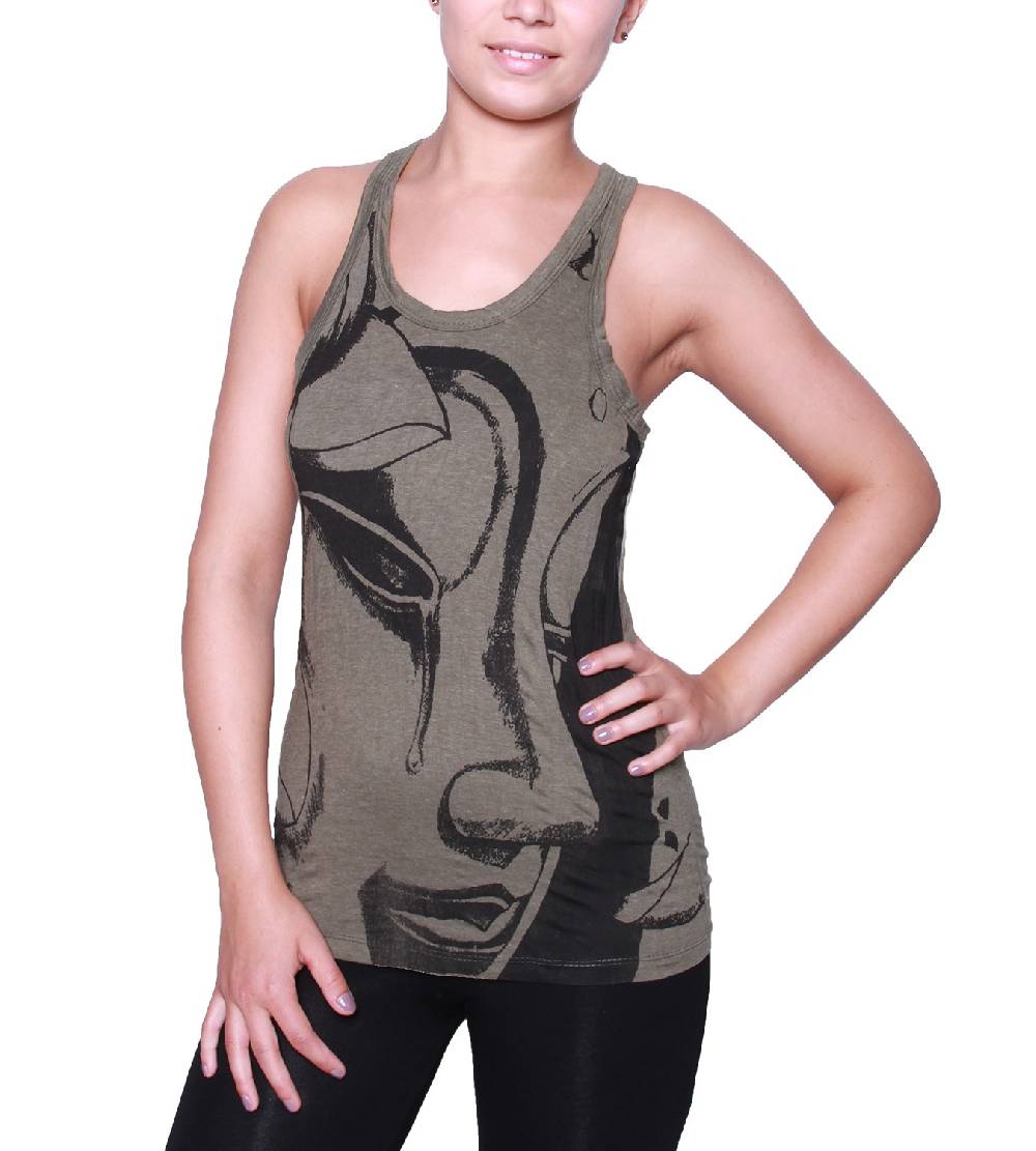 Kunst Und Magie Kunst und Magie Sure Crying Buddha Träne 70er Retro Trägertop T-Shirt im Angebot