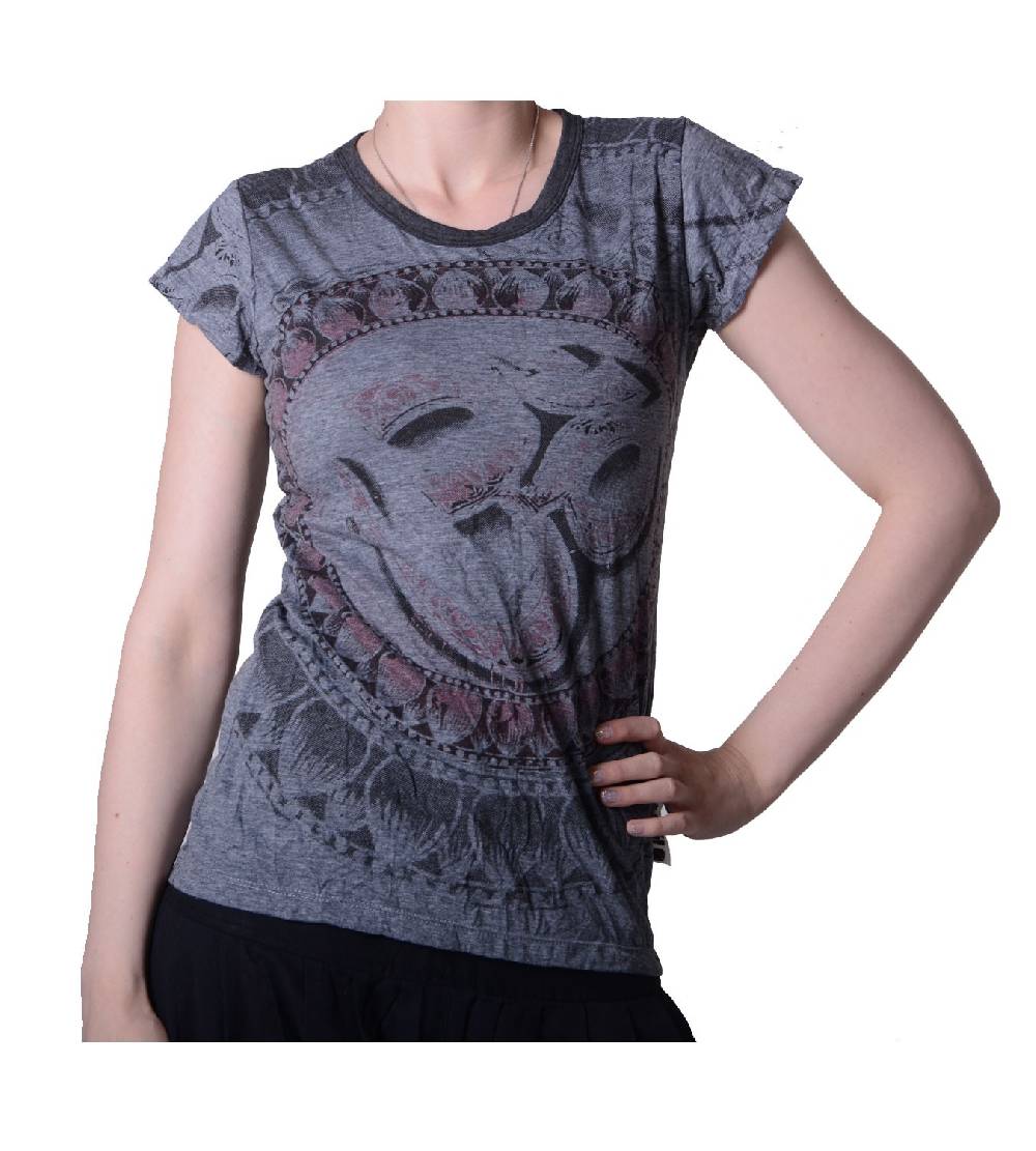 Kunst Und Magie Sure WEED Top 70er Style Goa Om Symbol Girlie T-Shirt im Retro Look Fabrikpreis