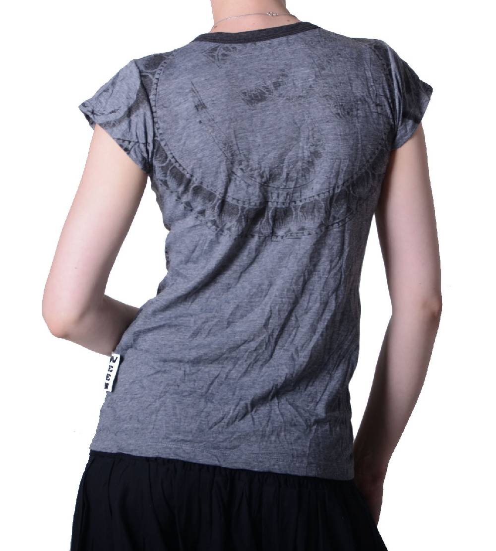 Kunst Und Magie Sure WEED Top 70er Style Goa Om Symbol Girlie T-Shirt im Retro Look Fabrikpreis
