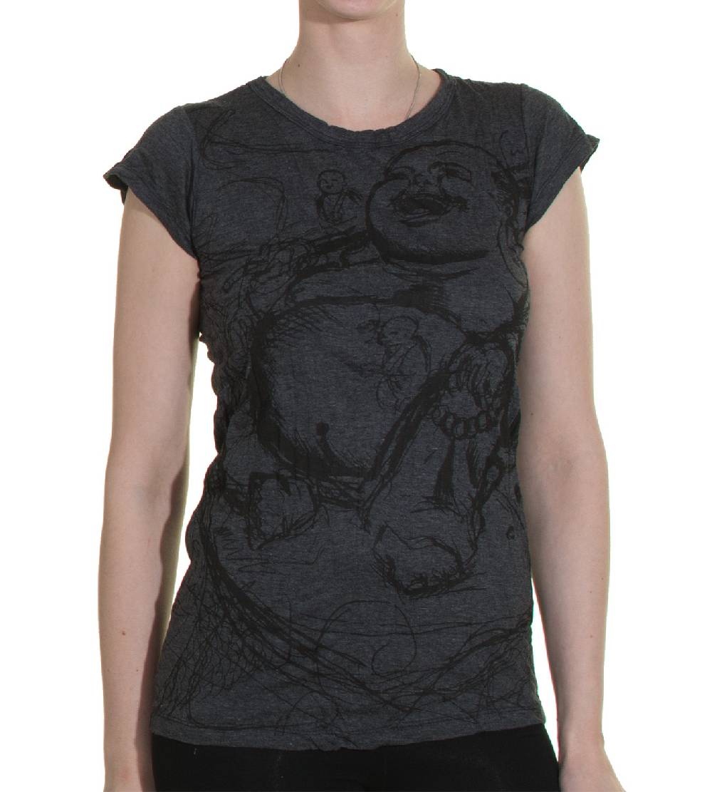 Kunst Und Magie 70er Retro T-Shirt Top Sure Buddha Smile Figur Versandkostenfrei