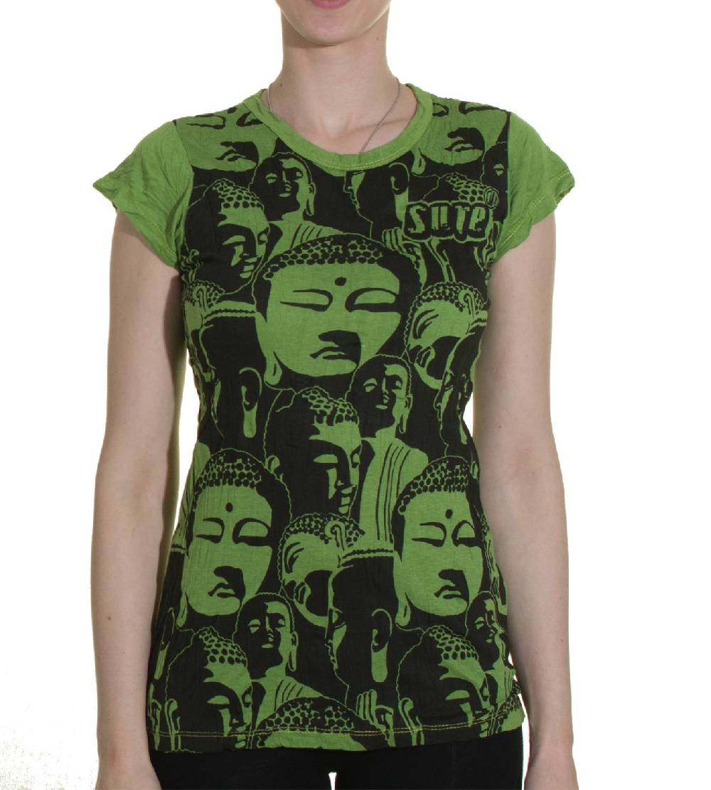 Kunst Und Magie Top Sure Buddha Köpfe 70er Retro T-Shirt Hippie Goa Großer Ausverkauf