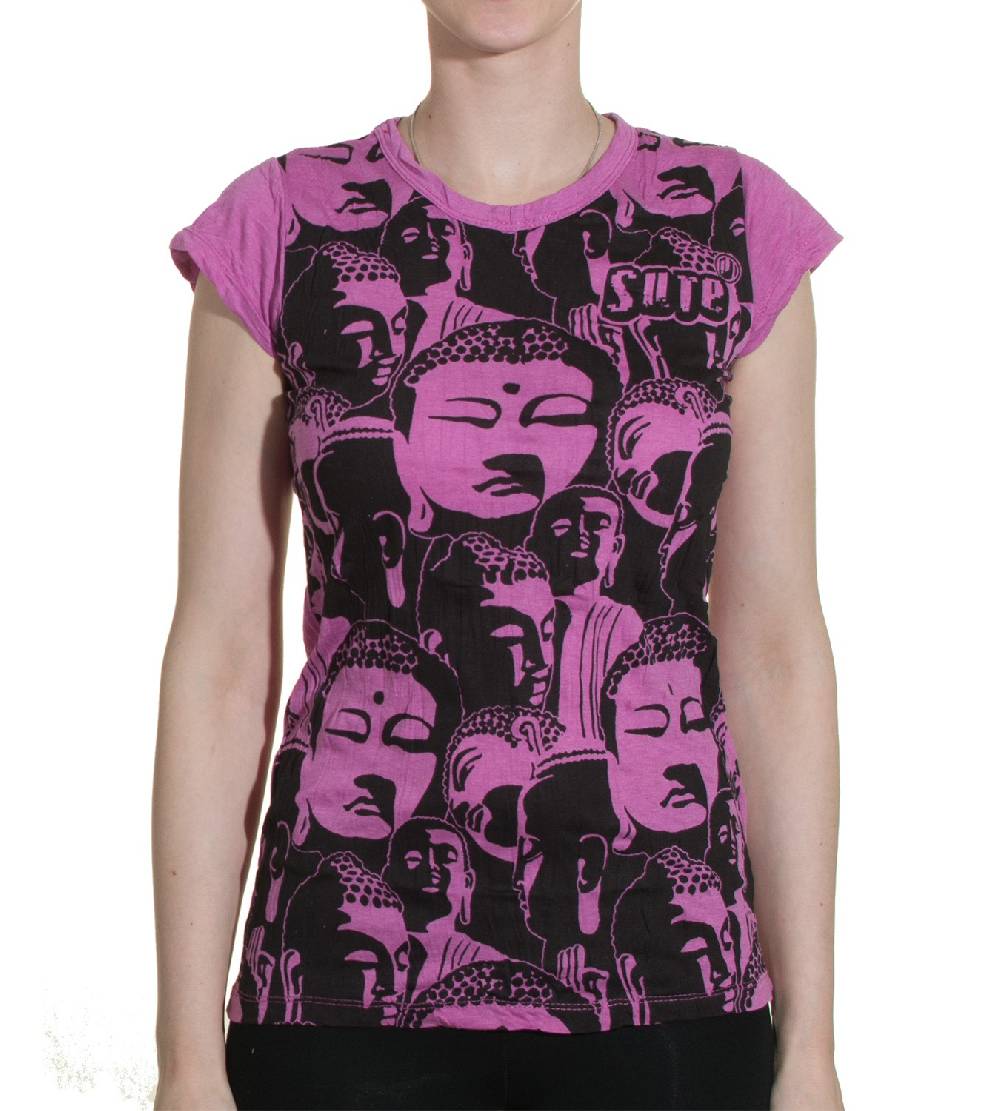 Kunst Und Magie Top Sure Buddha Köpfe 70er Retro T-Shirt Hippie Goa Großer Ausverkauf
