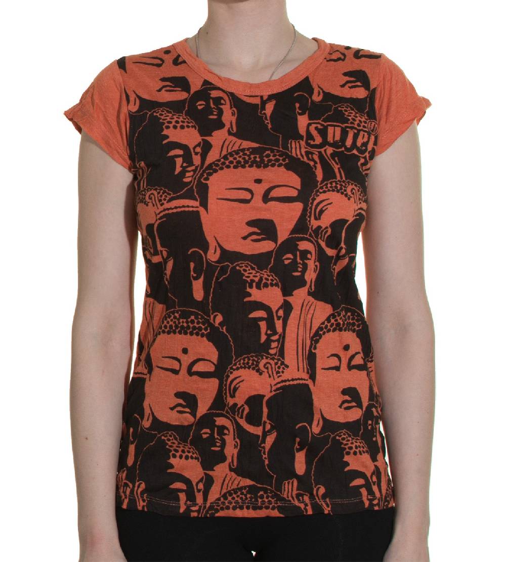 Kunst Und Magie Top Sure Buddha Köpfe 70er Retro T-Shirt Hippie Goa Großer Ausverkauf