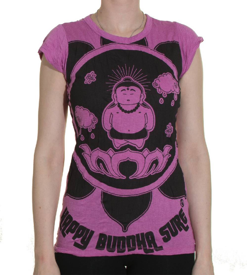 Kunst Und Magie 70er Retro T-Shirt Top Sure Buddha Lotus Flash Sale