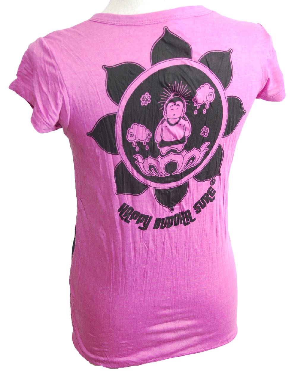 Kunst Und Magie 70er Retro T-Shirt Top Sure Buddha Lotus Flash Sale