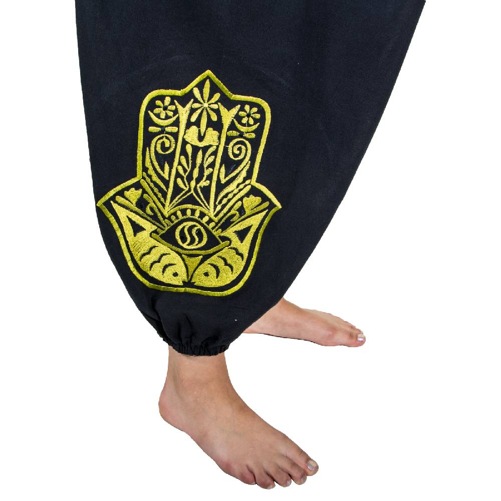 Kunst Und Magie Kunst und Magie Damen Haremshose mit Hamsa Hand der Fatima Symbol Cyber Monday