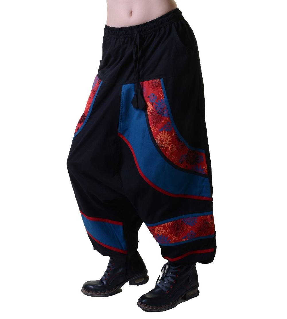 Kunst Und Magie Psy Sarouel Baggy Pants Hippie Hose Goa Baumwoll Haremshose mehrfarbig Muttertagsangebot
