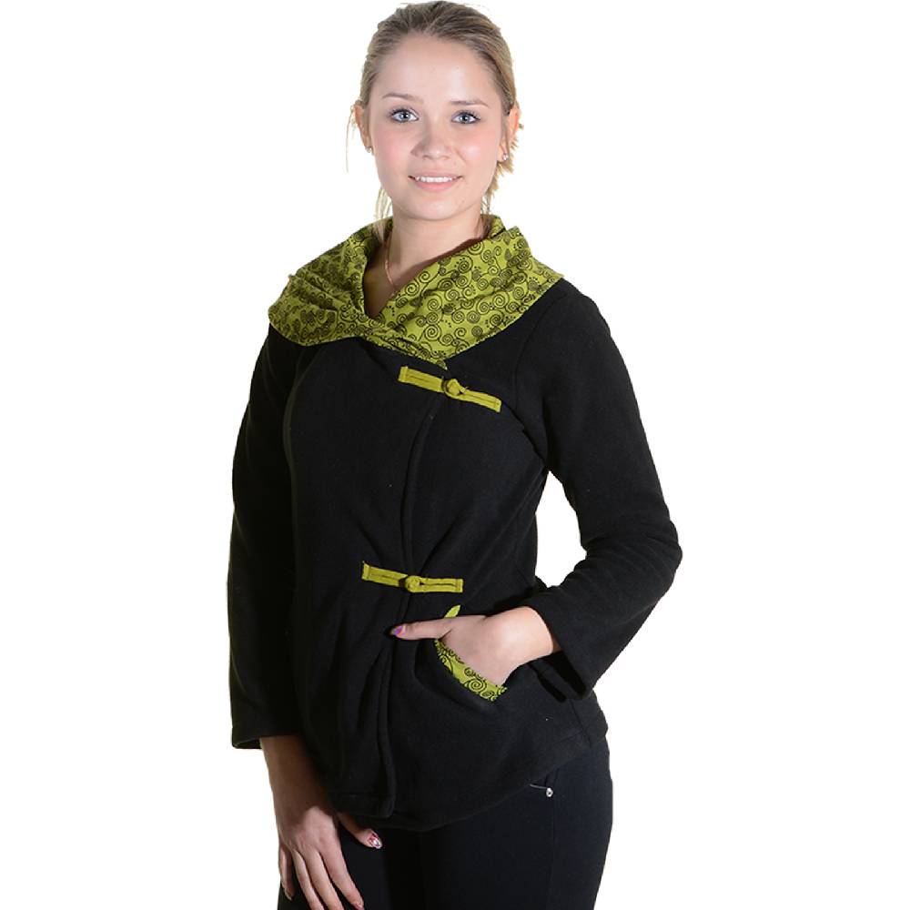 Kunst Und Magie Fleece Jacke mit tollem Kragen Goa Psy Hippie Boho Heißer Verkauf