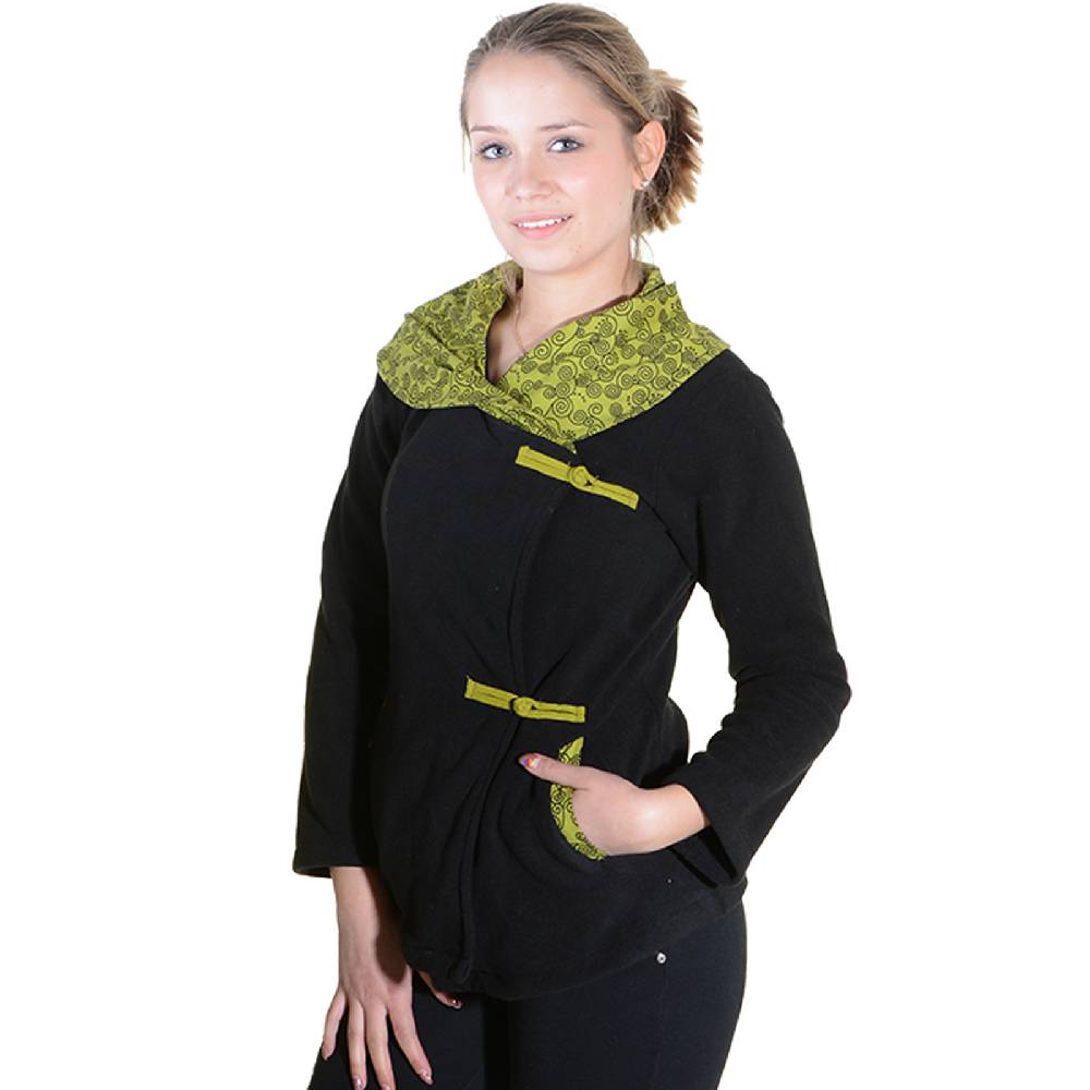 Kunst Und Magie Fleece Jacke mit tollem Kragen Goa Psy Hippie Boho Heißer Verkauf