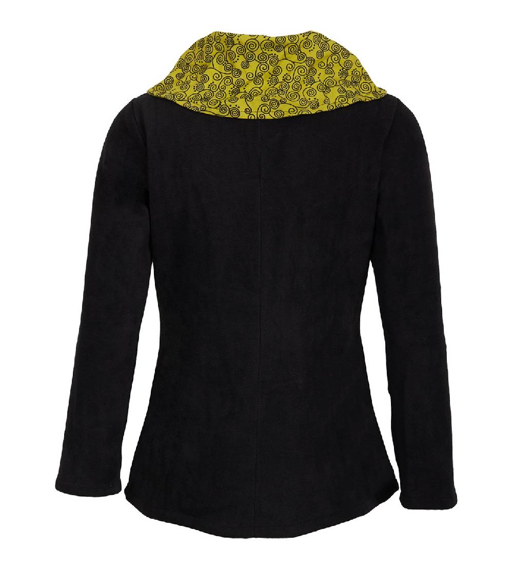 Kunst Und Magie Fleecejacke mit farbigem Kragen Goa Psy Hippie - Boho Damen Jacke Exklusive Angebote