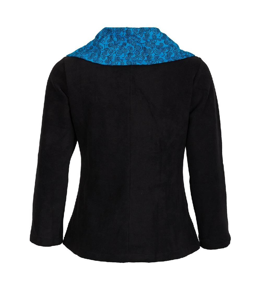 Kunst Und Magie Fleecejacke mit farbigem Kragen Goa Psy Hippie - Boho Damen Jacke Exklusive Angebote