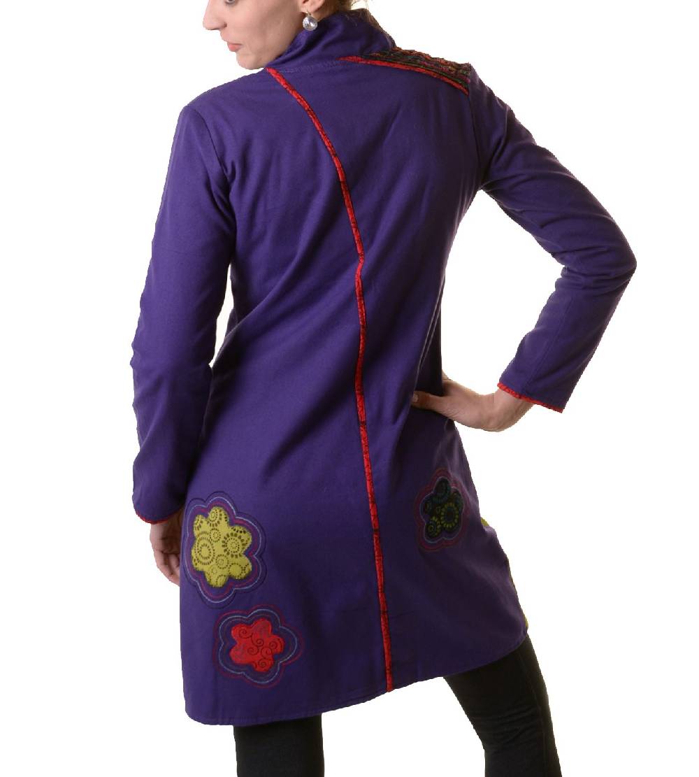 Kunst Und Magie Bohojacke Damenjacke Goa Psy Hippie mit bunter Blumenstickerei Große Rabatte