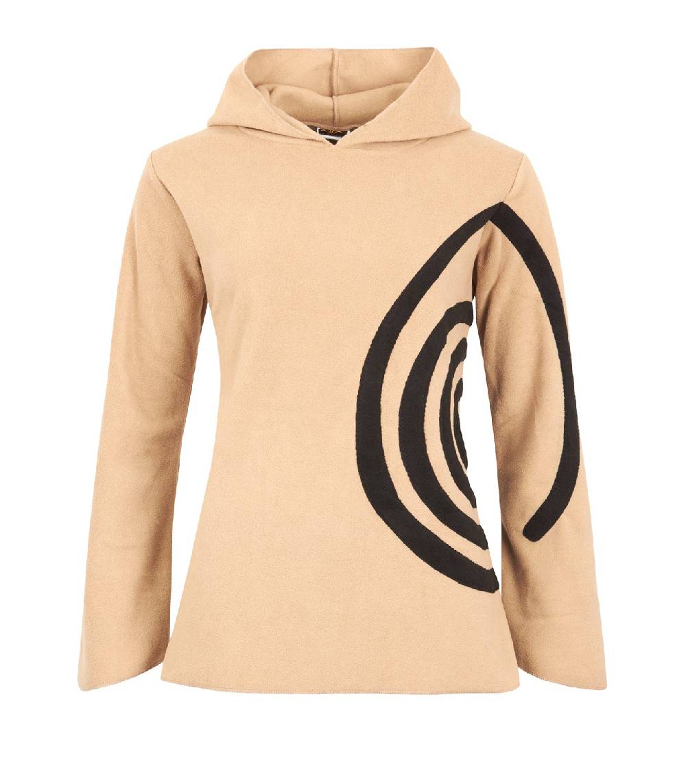 Kunst Und Magie Fleece Pullover mit Zipfelkapuze Goa Psy Hippie Fraggle mit Spirale Neuheiten