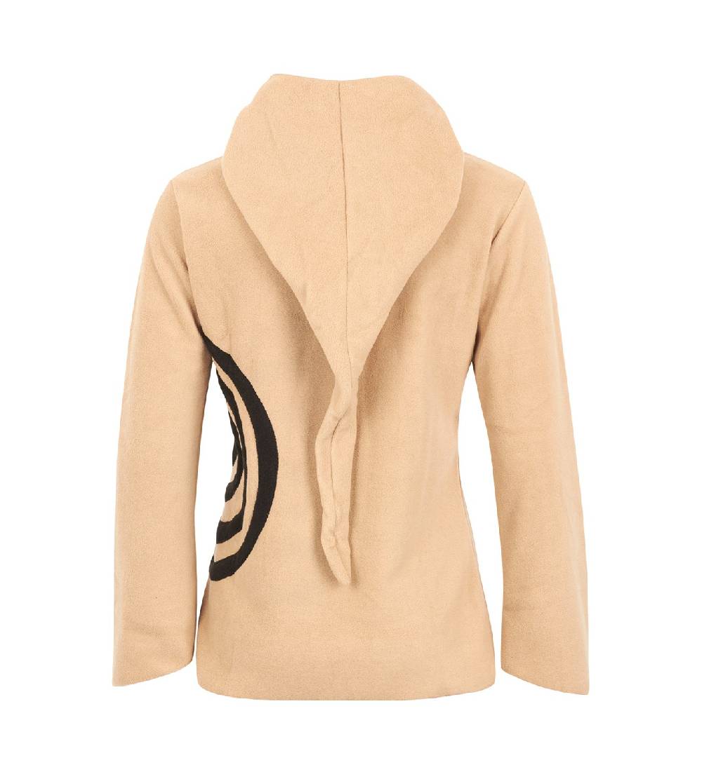 Kunst Und Magie Fleece Pullover mit Zipfelkapuze Goa Psy Hippie Fraggle mit Spirale Neuheiten