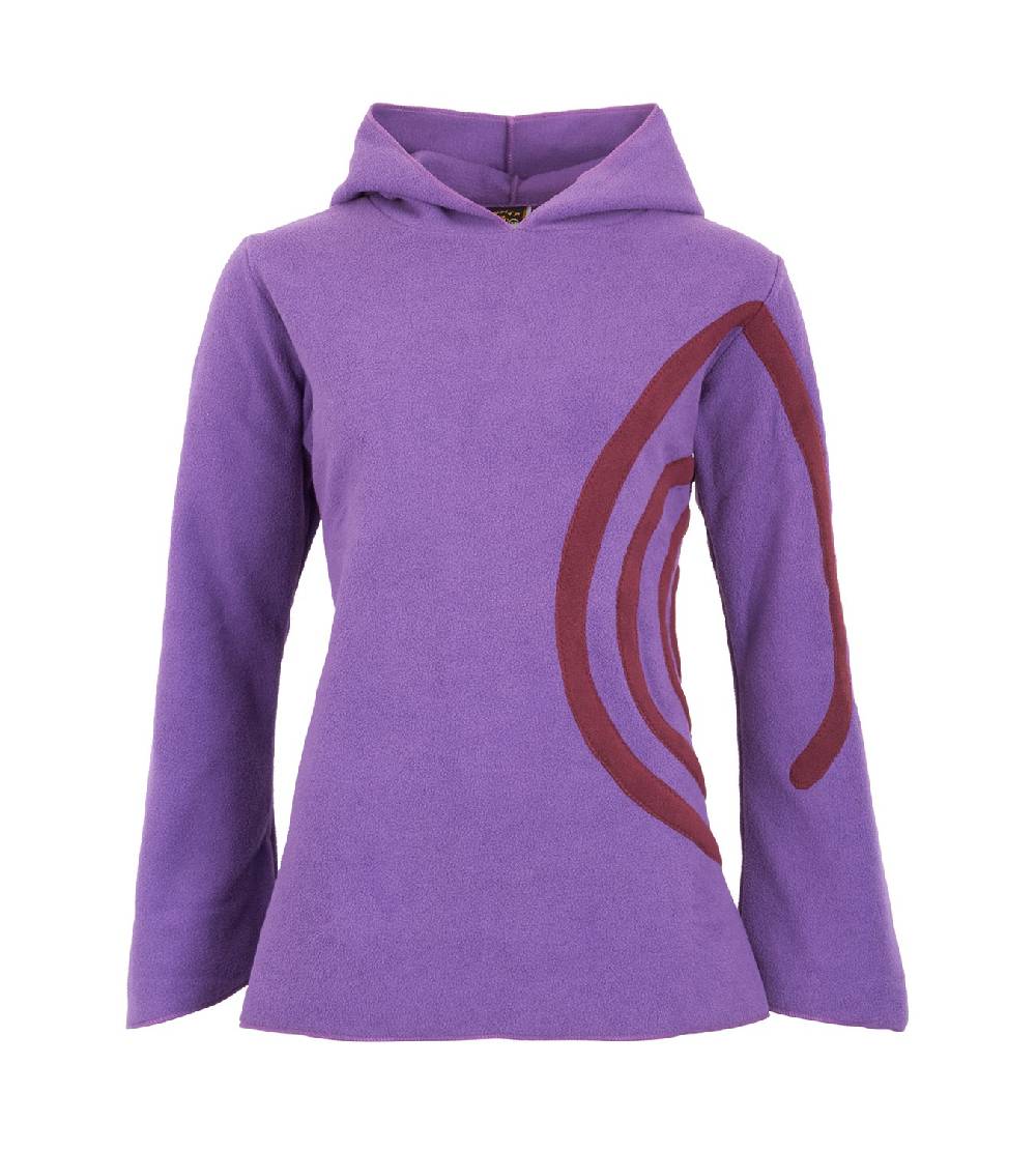 Kunst Und Magie Fleece Pullover mit Zipfelkapuze Goa Psy Hippie Fraggle mit Spirale Neuheiten