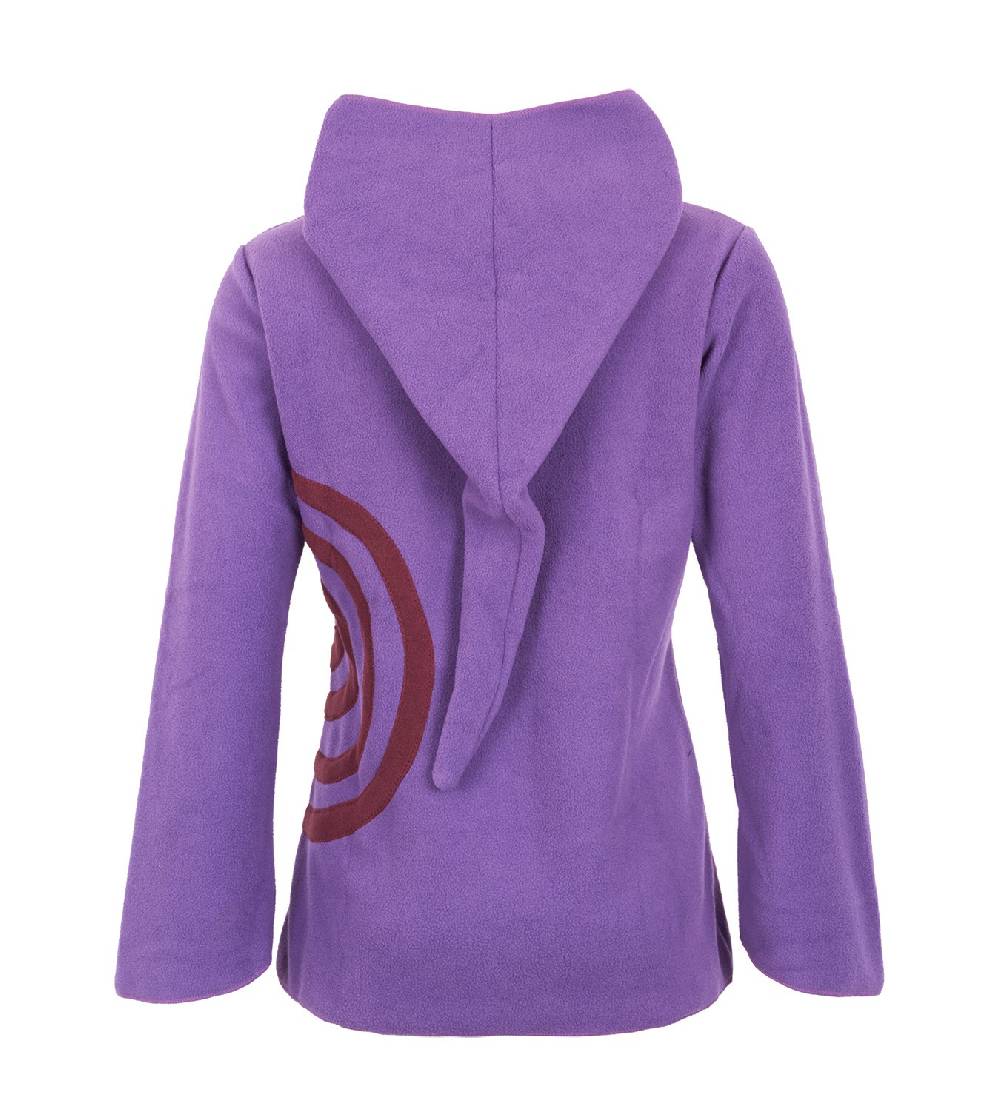 Kunst Und Magie Fleece Pullover mit Zipfelkapuze Goa Psy Hippie Fraggle mit Spirale Neuheiten