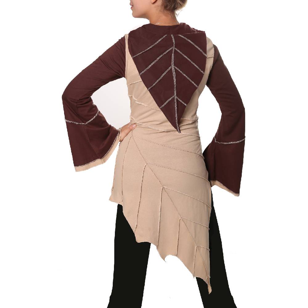 Kunst Und Magie Kunst und Magie Zipfeliges Kleid in Blattform mit Zipfelkapuze Fairy Goa Pixie Räumungsverkauf