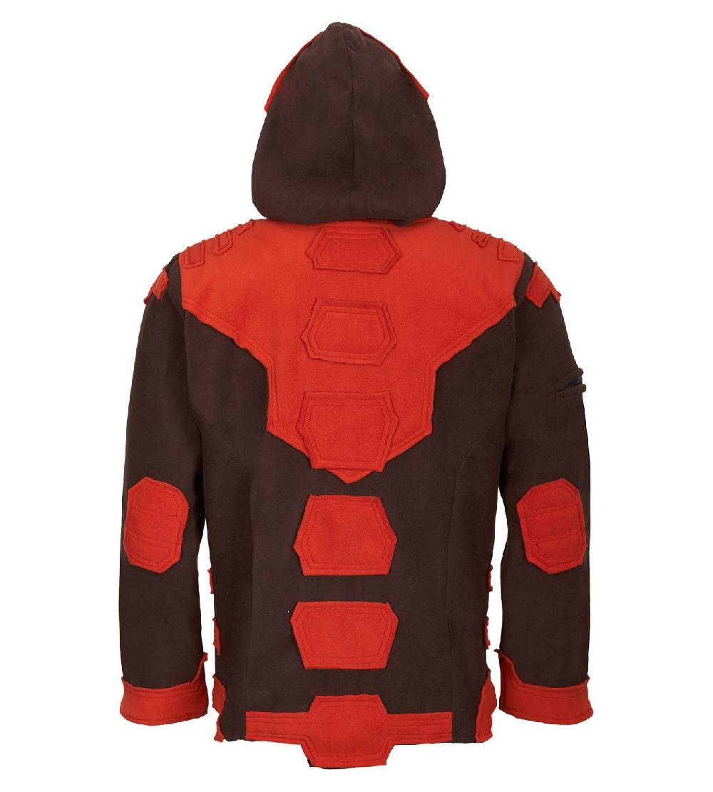 Kunst Und Magie Kunst und Magie Herren Goajacke Fleece Fleecejacke mit Futuristischen Patches Kauf eins, bekomm eins gratis