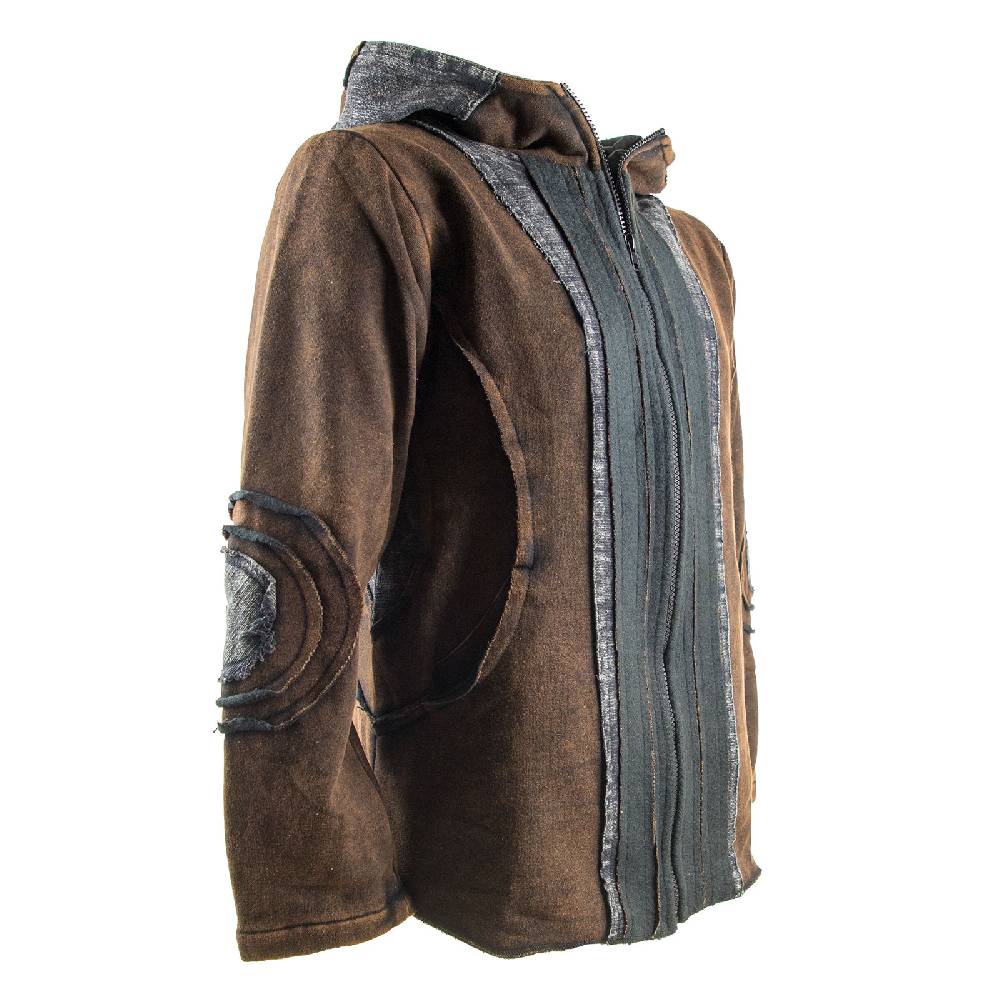 Kunst Und Magie Kunst und Magie Herren Goajacke Stonewashesd aus Baumwolle mit Zipfelkapuze Riesige Rabatte