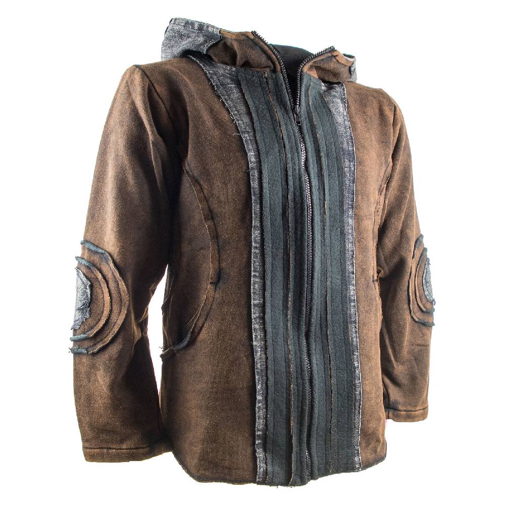 Kunst Und Magie Kunst und Magie Herren Goajacke Stonewashesd aus Baumwolle mit Zipfelkapuze Riesige Rabatte