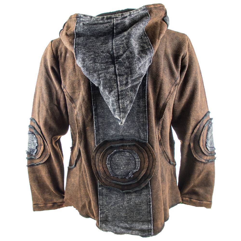 Kunst Und Magie Kunst und Magie Herren Goajacke Stonewashesd aus Baumwolle mit Zipfelkapuze Riesige Rabatte