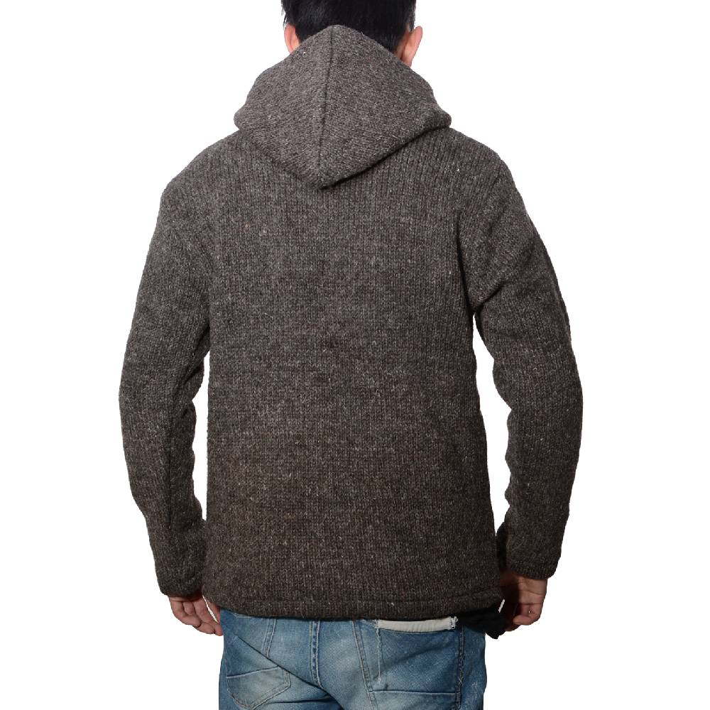Kunst Und Magie Herren Strickjacke Wolle Jacke mit warmen Fleecefutter und Kapuze von Kunst und Magie Fabrikladen