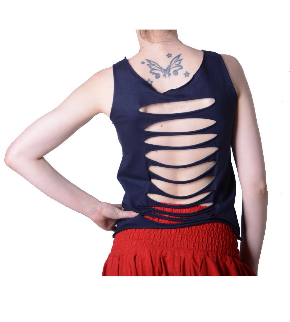 Kunst Und Magie Extravagantes, luftiges Girlie Tank-Top mit Eulenmotiv Sommer Hippie Goa Günstiger Verkauf