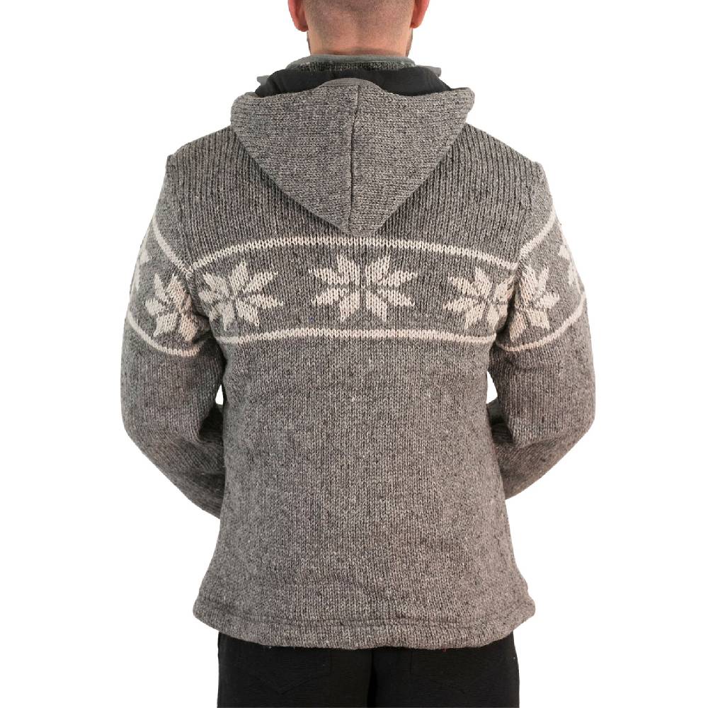 Kunst Und Magie Snowboard Strickjacke Nordisch Wolljacke mit Fleecefutter und abnehmbarer Kapuze Rabatt